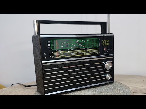 Видео: Радиоприемник VEF 206+ФМ+Bluetooth +подсветка+ б.п.+профилактика состояние идеал