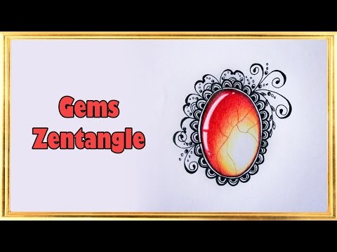 Видео: DIY ● Рисую Драгоценные камни ● Зентангл ● Gems Zentangle