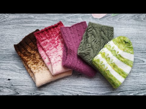 Видео: Готовые работы. Вязаные носки
