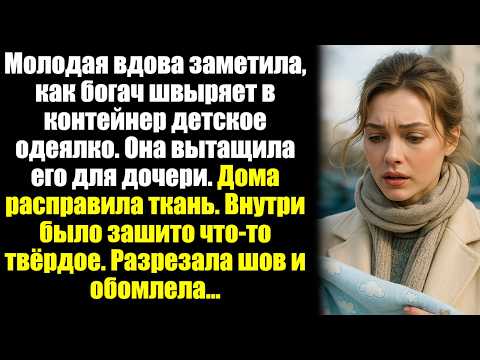 Видео: Молодая вдова заметила, как богач швыряет в контейнер детское одеялко. Она вытащила его для дочери..