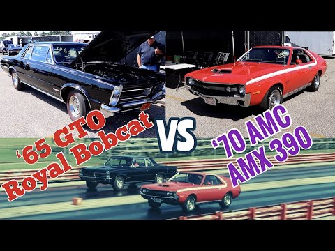 Видео: Pontiac GTO 1965 года против AMC AMX 1970 года — чисто серийный дрэг-рейсинг