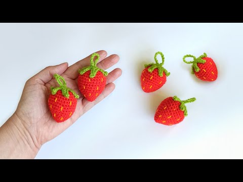 Видео: 🍓 Как вязать Брелок Клубника крючком🍓Вязаная ягодка амигуруми🍓Вязаная еда крючком .