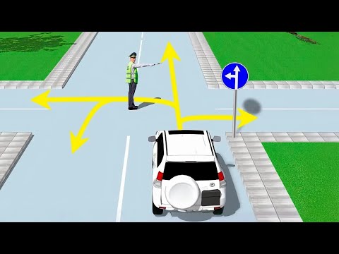 Видео: Куда разрешено продолжить движение белому внедорожнику?