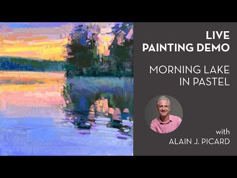 Видео: ДЕМОНСТРАЦИЯ ЖИВОЙ ЖИВОПИСИ — Утреннее озеро в пастели