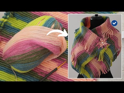 Видео: 🍂 Осенние проекты по вязанию крючком: урок по вязанию шарфа для начинающих с простыми узорами 🍂