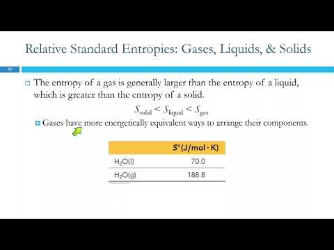 Видео: 19.7 Изменения энтропии в химических реакциях: расчет ΔS°rxn