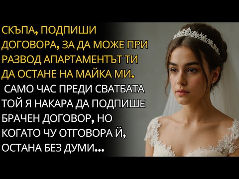 Видео: СКЪПА, ПОДПИШИ ДОГОВОРА, ЗА ДА ОСТАНЕ АПАРТАМЕНТЪТ ТИ НА МАЙКА МИ ПРИ РАЗВОД. ОТГОВОРЪТ Й Я ШОКИРА.