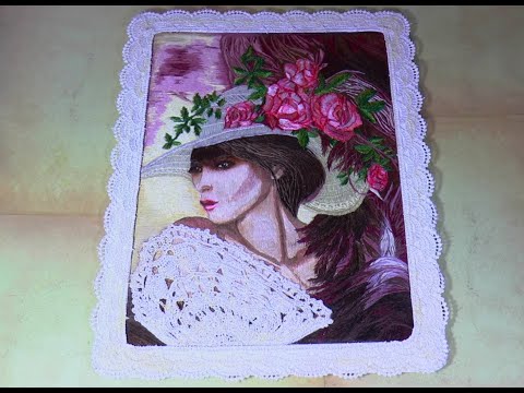 Видео: Вышивка гладью Девушка в шляпе часть 1#Embroidery stitch Girl in a hat part 1#