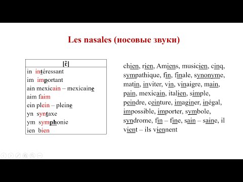 Видео: Носовые звуки во французском (часть 2)