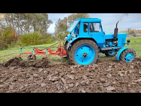 Видео: Осенняя пахота огорода с плугом Kverneland и настроика его.