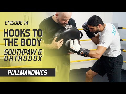 Видео: EP14 — Как бросать хуки в корпус — левша и ортодокс | Тренировки, техника и упражнения по боксу