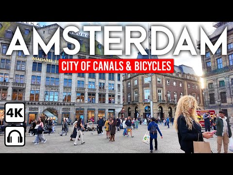 Видео: АМСТЕРДАМ, Нидерланды 🇳🇱 Исследуем столицу Нидерландов | Пеший тур в 4K