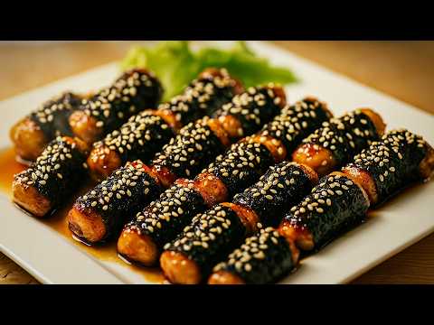 Видео: Курица в листьях нори — простой рецепт с восточным вкусом! 🍱