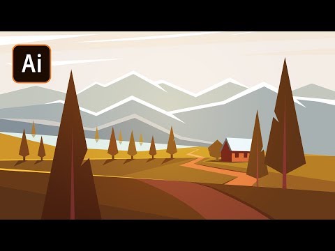 Видео: Осенний пейзаж в Adobe illustrator