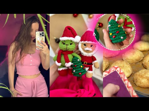 Видео: Вязовлог №18||Новогодние игрушки (Гринч+Санта)🎅🏻Бесплатный МК ЁЛОЧКА крючком🎄/ Жизнь вязальщицы