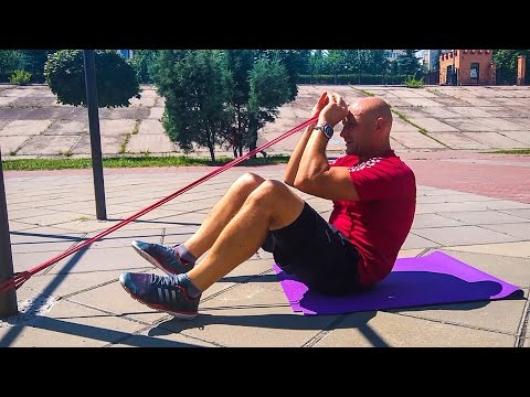 Видео: Резиновые петли тренировка пресса. [Stas Solomka]