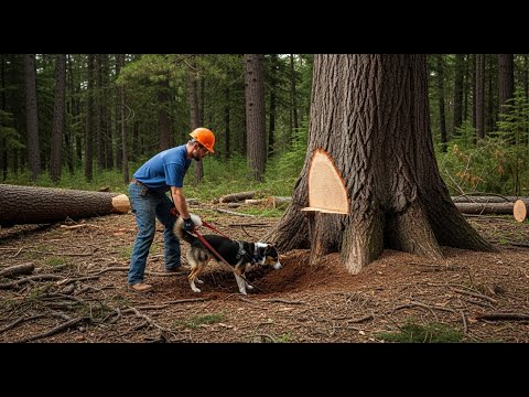 Видео: Лесоруб срубил многовековое дерево, и собака начала копать — открытие лишило их дара речи.