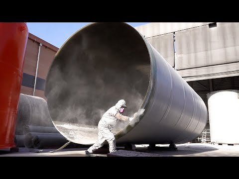 Видео: Процесс изготовления бака из стекловолокна. Корейский завод по производству пластика.