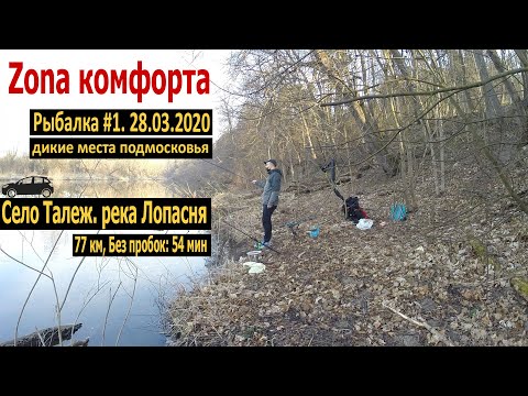 Видео: Рыбачим в диких местах подмосковья #1! Рыбалка на реке Лопасня под Талежом [Zona комфорта]