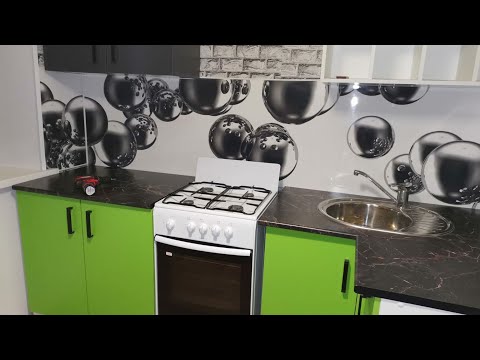 Видео: обзор 5 часть делал сам , как приклелил кухонный фартук и собрали из  старого шкафа эту красоту