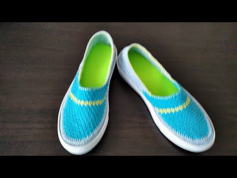 Видео: Мокасины крючком Ч. 3 Вяжу заднюю часть и завершаю оформление.