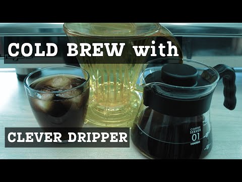 Видео: Колд брю приготовление с помощью Clever dripper, рецепт. #колдбрю  #холодный_кофе #клевер