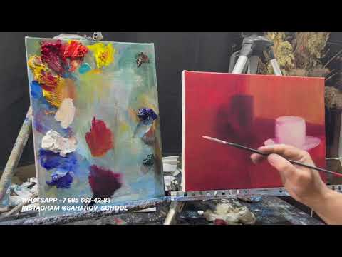 Видео: Видео-урок "Натюрморт: Стекло, Серебряный кубок и Бокал шампанского". Художник Игорь Сахаров