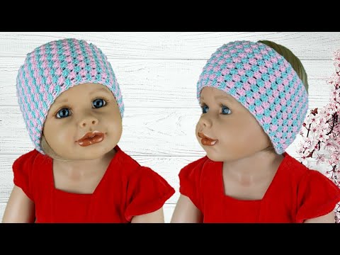 Видео: Двухцветная, ажурная повязка на голову. Очень просто и быстро! Мастер-класс