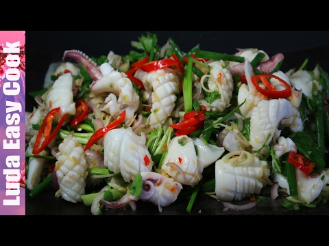 Видео: [ТАЙСКАЯ КУХНЯ] Вкусный Салат с КАЛЬМАРАМИ - Hot and spicy Thai squid salad