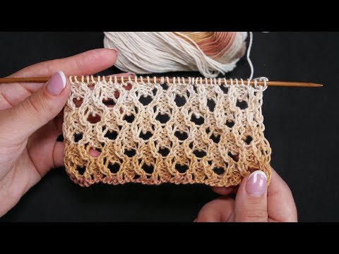 Видео: Ажурная сетка спицами | Openwork mesh knitting needles