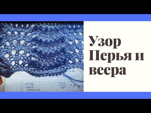 Видео: Узор Перья и Веера Спицами | Видео