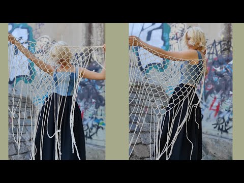 Видео: Шаль в технике макраме