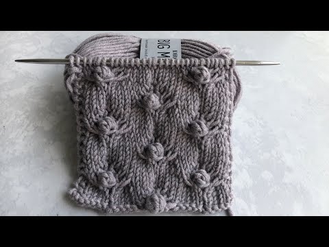 Видео: Очень красивый узор спицами ( + схема) для свитеров, кардиганов. Красивые шишечки спицами / крючком.