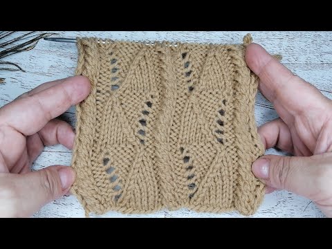 Видео: Структурный узор 36 спицами с переплетениями