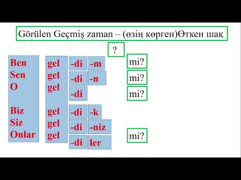 Видео: 15-сабақ: Қарапайым өткен шақ. Görülen geçmiş zaman
