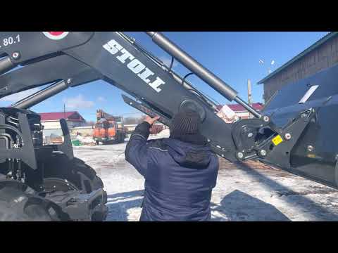 Видео: наглядное пособие по установке фронтального погрузчика stoll fz80.1 на трактор
