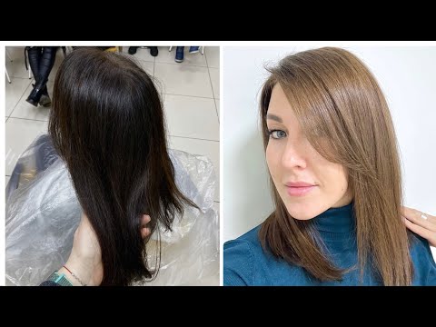 Видео: Из черного в светлый русый 7.0 . Осветление чёрного цвета и тонирование в натуральный русый оттенок