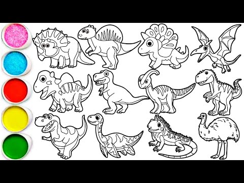 Видео: Нарисуйте удивительных динозавров за 30 минут: трицератопса, спинозавра, стегозавра, птеранодона ...