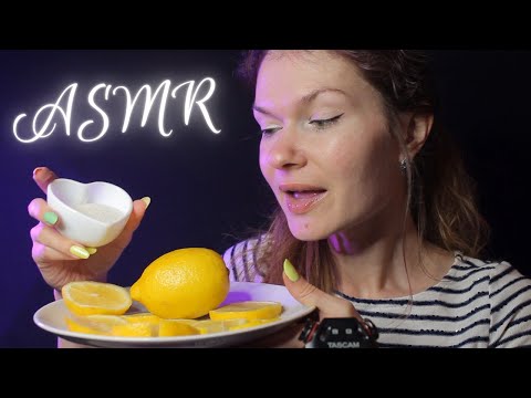 Видео: АСМР Итинг Поедание Лимона с сахаром/ ASMR Eating Lemons