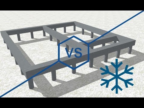 Видео: Ростверк на сваях с уширением (ТИСЭ) против морозного пучения.