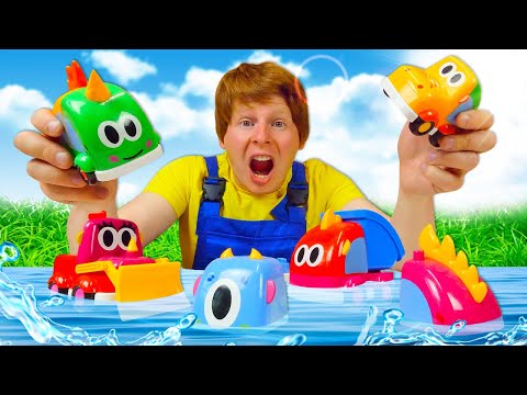 Видео: Ремонт машин: Машинки Мокас развалились на части в бассейне! Развивающие видео про игрушки