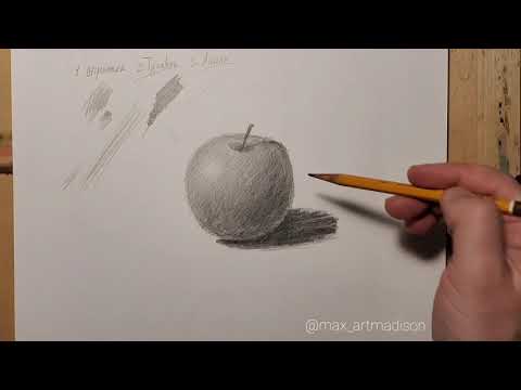 Видео: Как научиться рисовать. Яблоко карандашом. #Яблоко #Рисунок