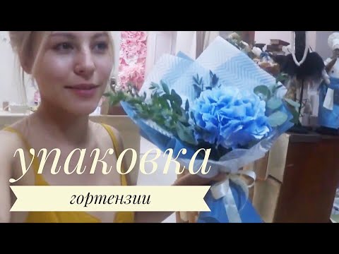 Видео: МК по флористике. Как упаковать гортензию