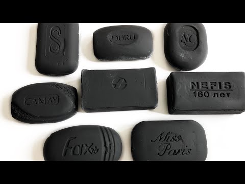 Видео: satisfying video, carving dry soap, painted soap/ резка сухого мыла, асмр, крашенное черное мыло