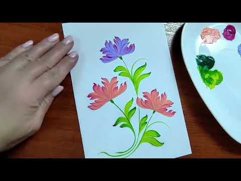 Видео: Петриківський розпис. "Кучерявчики" від @Kyrychok_art 