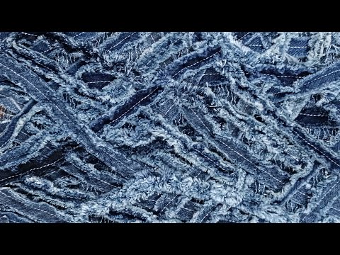 Видео: Обзор ещё одной моей сумочки. Синий иней  - фантазийная синель из джинсы 