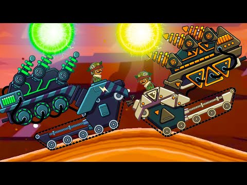 Видео: Танк БАТАРЕЯ Лунный и Заряженный Hills of steel #69 Тачдаун и Схватка с Боссом на Машинки Кида