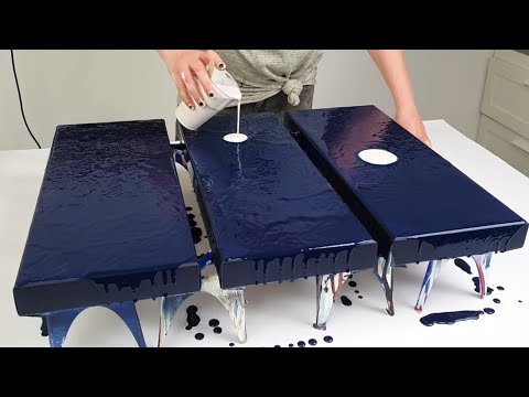 Видео: Великолепная акриловая заливка — только металлик и перламутр / Живопись «Северное сияние»