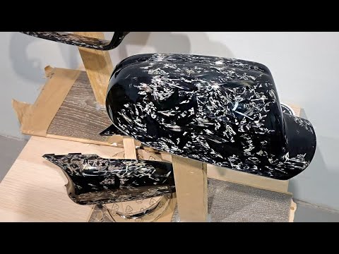 Видео: Ламинация зеркал Ауди S5 кованым карбоном  The lamination mirrors Audi S5 Forged Carbon