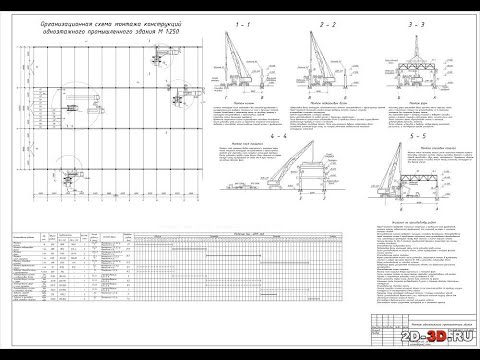 Видео: План и график монтажа одноэтажного промышленного здания